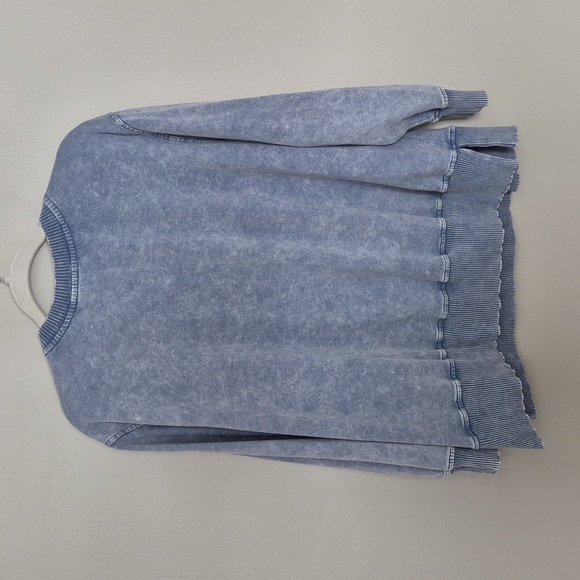 Women's Blue Crewneck Sweatshirt - Picture 3 of 4